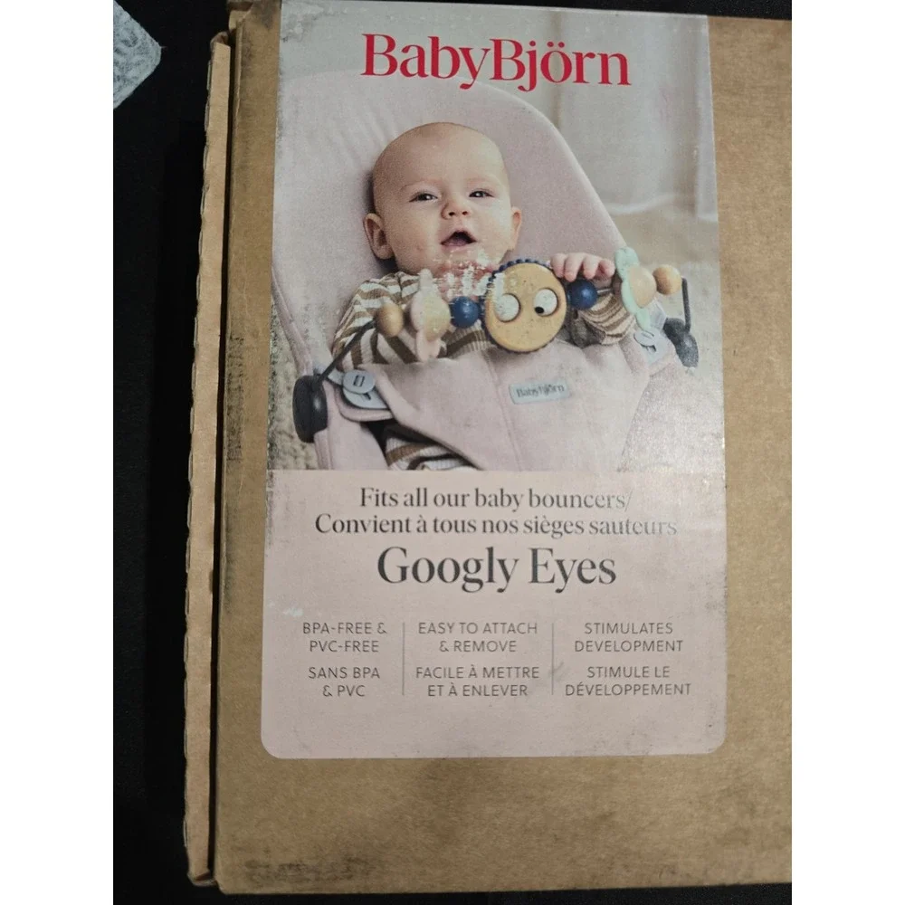 BabyBjörn Baby Bjorn Googly Eyes Pastel Accessory Toy Bar for Bouncer Open Box
